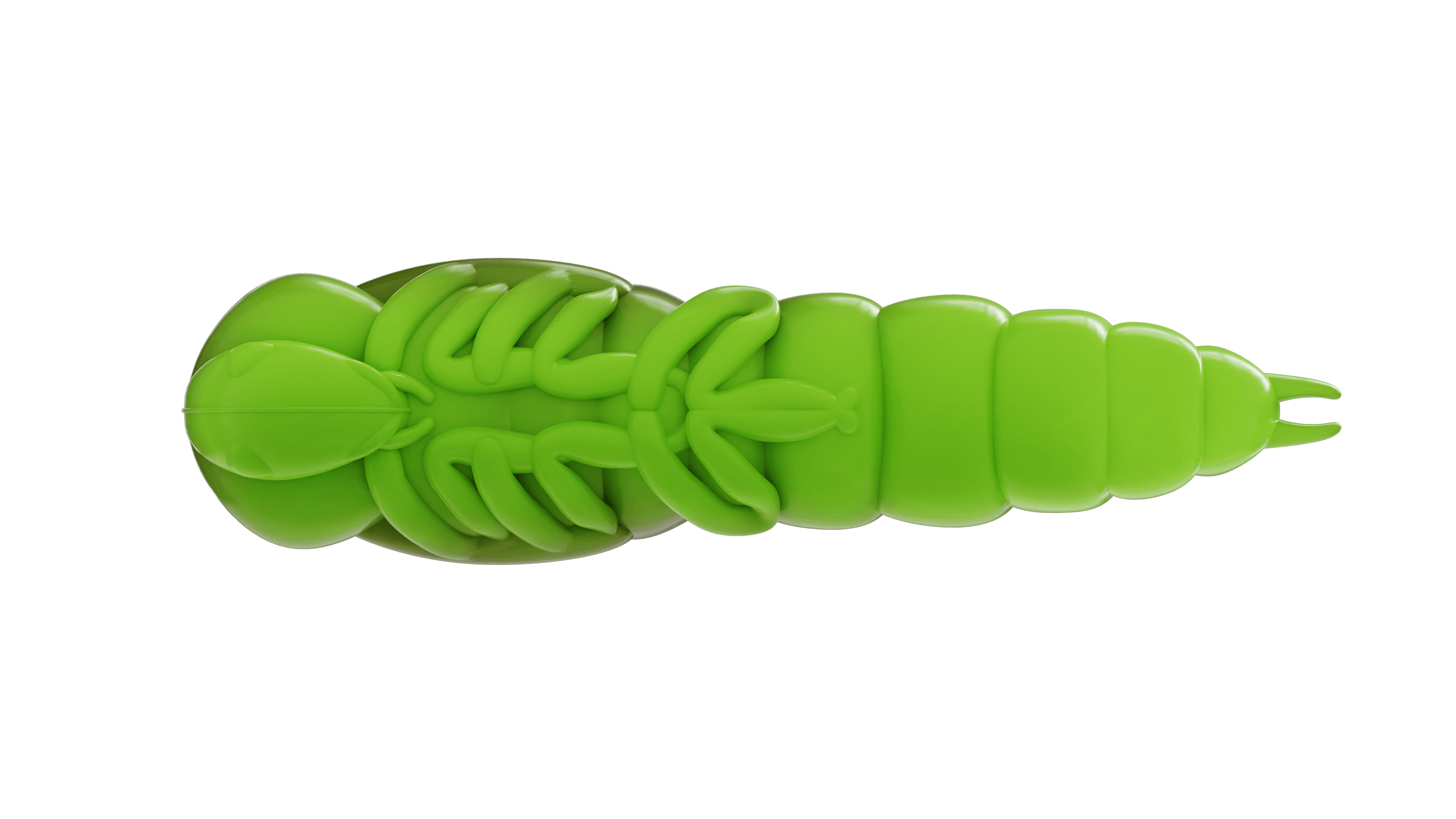 Lively Larva 40mm Brun/Chartreuse - Baitlab